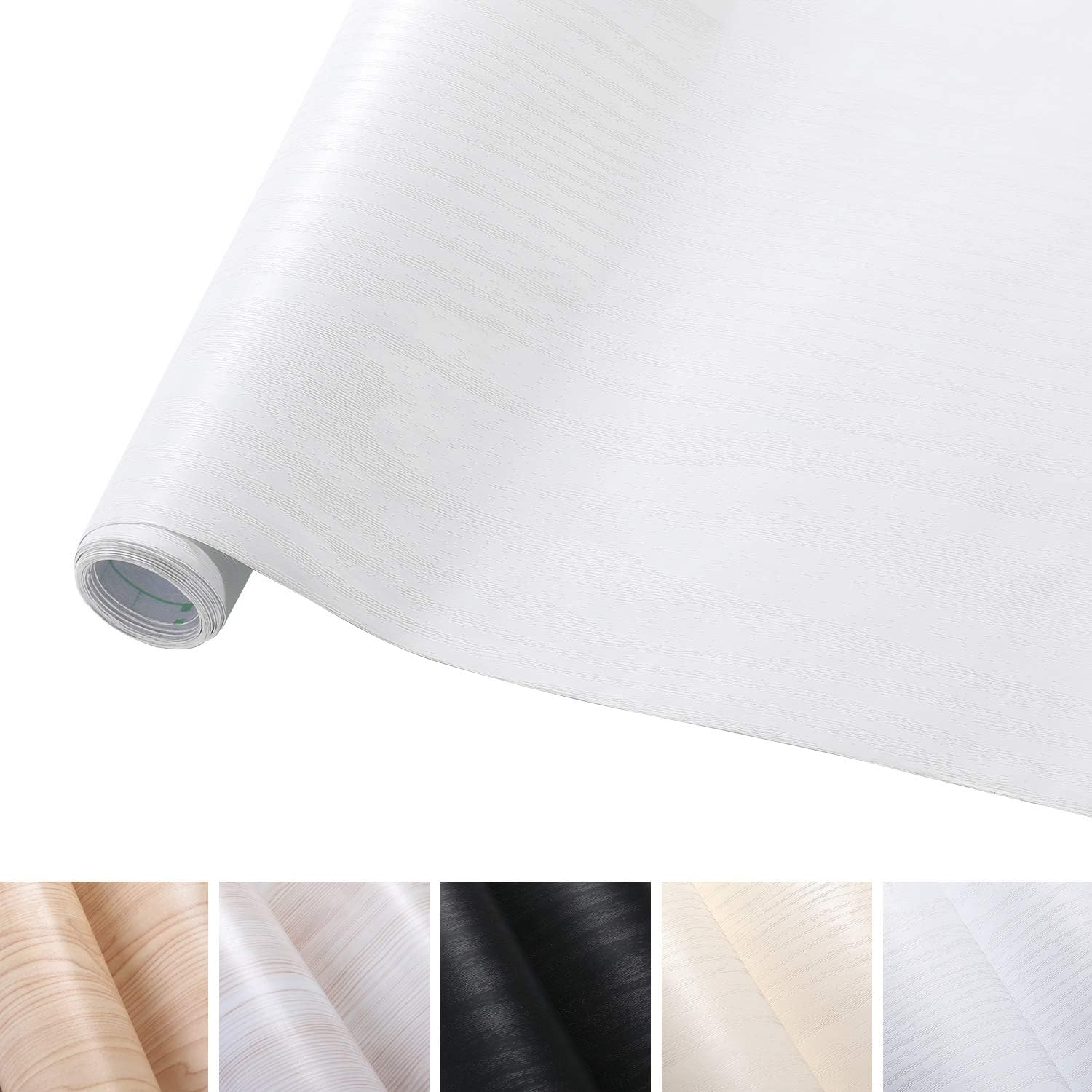 KINLO Papel Adhesivo Pintado Impermeable con la Imagen de Madera