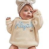Personalized Baby Sweater with Name Custom Sweater for Newborn Boy Girl Hand-Embroidered Gift for Baby Shower Birthday Xmas