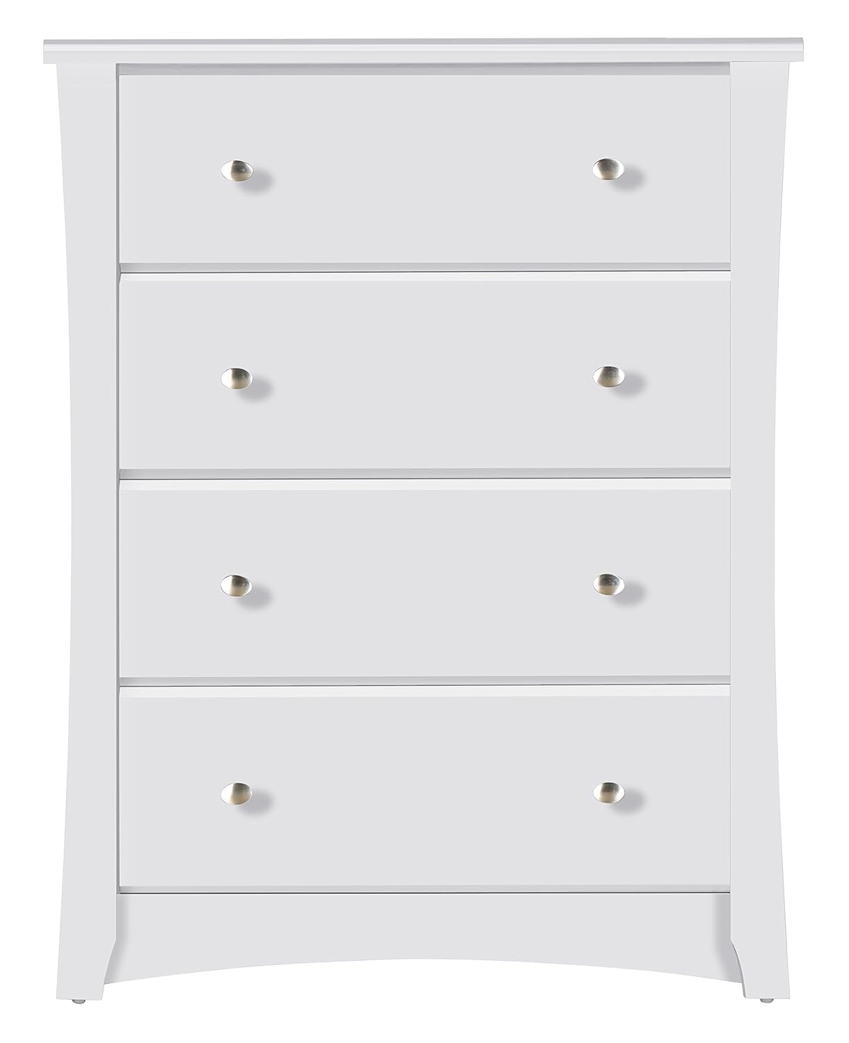 Storkcraft Crescent 4 Drawer Chest, White Kids Bedroom Dresser with 4 Drawers, Wood & Composite Construction, Ideal for Nursery, Toddlers Room, Kids Room : Baby