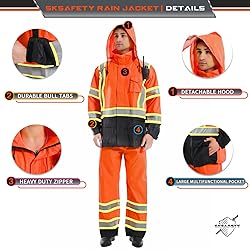 SKSAFETY Hi Vis Reflective Rain suits for Men