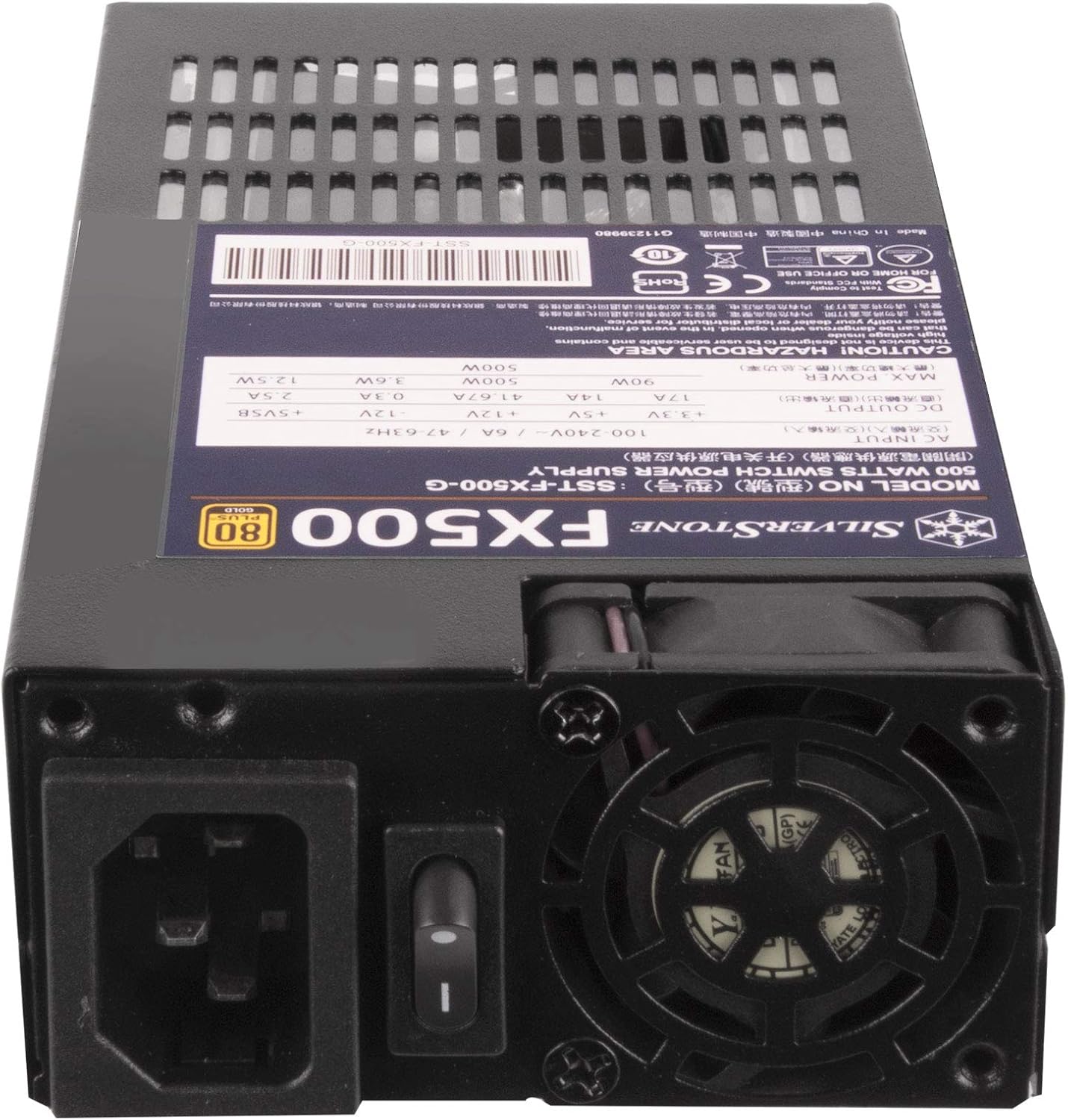 Silverstone FX500-80 PLUS Gold 500W Flex-ATX power supply, Black - Image 5