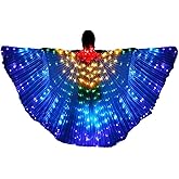 BUXINGRUN Light Up Fairy Wings Adult Women, LED Cape for Girls, Perfect for Party Carnival Halloween Belly Dance