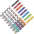 WRITECH Retractable Dry Erase Markers: Fine Tip Assorted Colors Low Odor Multi Colored Set Kid Adult Refillable Clickable Multicolor Thin Point Whiteboard Marker Bulk 12ct No Bleed Smear
