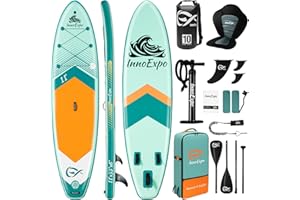 INNOEPXO InnoExpo Inflatable Stand Up Paddle Boards with Premium Accessories, Wide Stable SUP Paddle Board Design, Non-Slip Comfort Deck for Youth & Adults