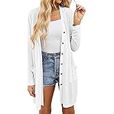 Yekaty Lightweight Cardigans for Women Summer Long Sleeve Open Front Sweaters Button Down Outwear