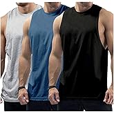 InleaderStyle Men's Workout Tank Tops Cotton Gym Muscle Sleeveless T-Shirts Bodybuilding Fitness Athletic Tank Tops