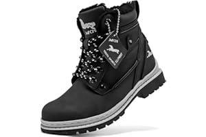 VITUOFLY Boys Hiking Boots Kids Hiking Shoes Girls Outdoor Warm Winter Snow Boots Adventure Trekking Shoes Anti-skid Sneakers Steel Buckle Durable Comfortable