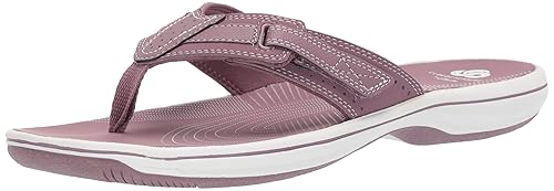 clarks flip flops purple