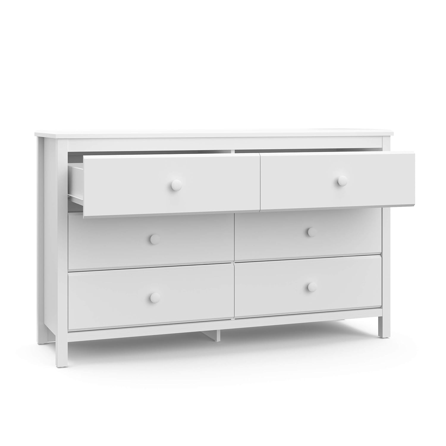 Storkcaft Alpine 6 Drawer Dresser (White) – Stylish Storage Dresser Chest for Bedroom, 6 Spacious Drawers with Handles, Coordinates with Any Kids Bedroom or Baby Nursery : Baby