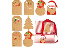 UORYBWANAI 160 PCS Christmas Stickers Labels Christmas Tags Labels,Self Adhesive Christmas Tags Stickers Christmas Name Gift Labels Gift Tags for Christmas Presents Party Bags Cards Envelope