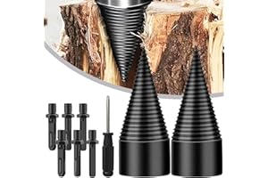 GDSAFS Shirem Easysplit Drill Bit, Wood Splitter Drill Bit, Log Splitter Drill Bit, Firewood Drill Bit Wood Splitter, 32mm/42mm Sherem Easy Split Drill Bit Wood Splitter with 3 Handle (42mm/2 Sets)