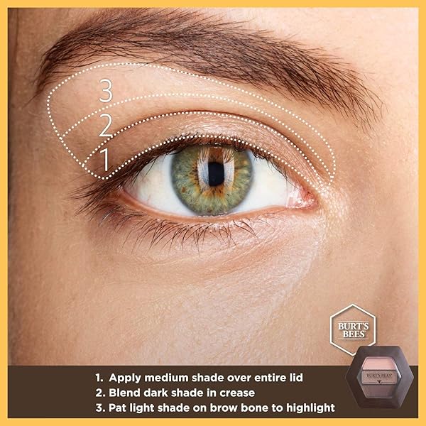 BURT’S BEES 100% NATURAL EYE SHADOW PALETTE TRIO, SHIMMERING NUDES – 0.12 OUNCE