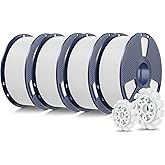 SUNLU PLA+2.0 3D Printer Filament, White, 4-Pack (4KG) | Upgraded PLA+ Filament 1.75mm, Tougher &amp; Stronger, Neatly Wound, +/-0.02mm Accuracy, Individually Vacuum Packed