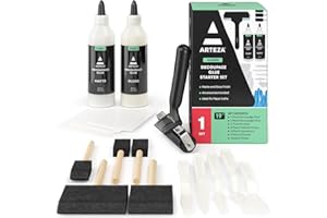 Arteza Decoupage Glue Craft Kit, 2 Glue Finishes (Gloss & Matte), 8-oz Bottles, Foam Brushes, Plastic Spreader Tools, Gloves, Art Supplies for Paper Crafting, Scrapbooking & Decorating