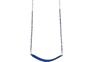 Gorilla Playsets 04-0002-B/B Deluxe Swing Belt with Coated Chains - Blue with Blue Chains