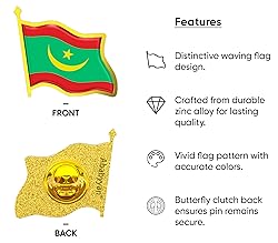 Mauritania Flag Lapel Pin - Enamel Metal National