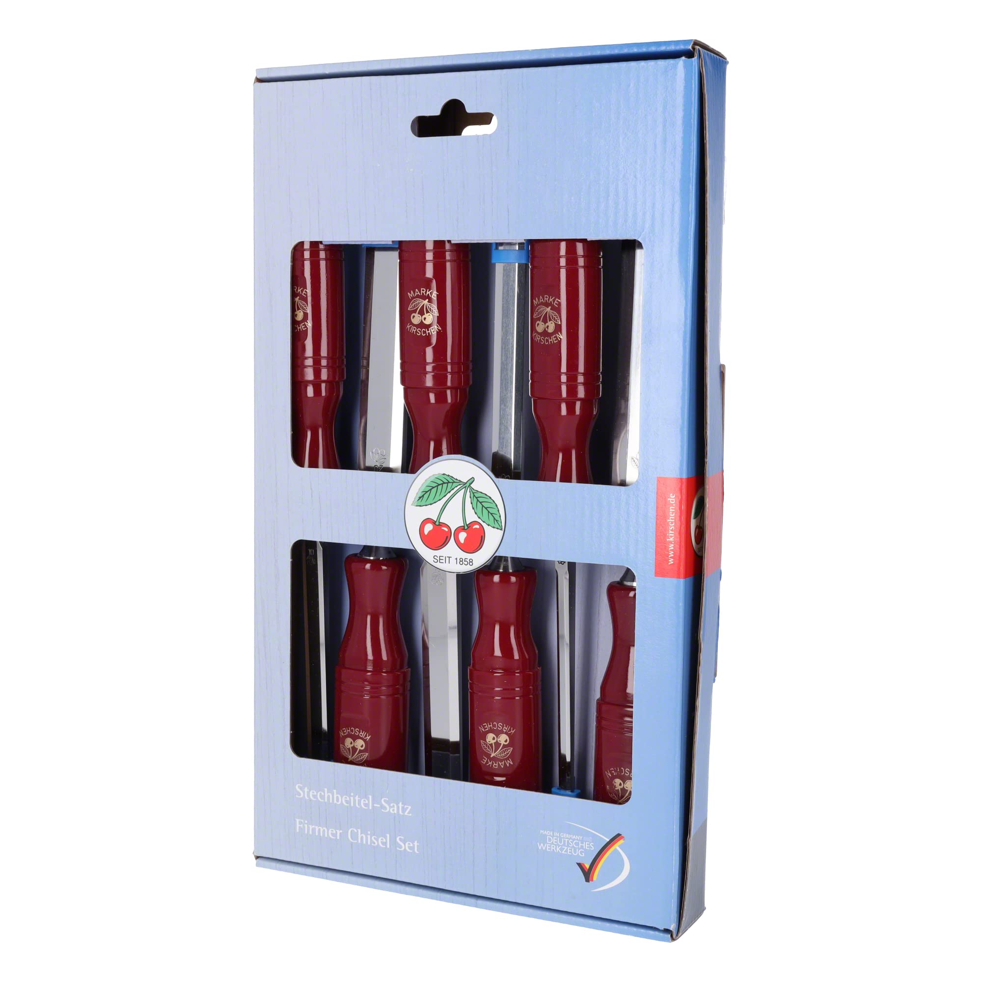 Kirschen 1113000 Firmer Chisel Set with Plastic Handle, Beige/Silver, 6-Piece