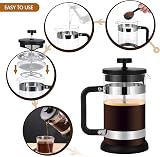 TBGENIUS 4 Cup Cafetiere French Press Coffee Maker 0.6L Borosilicate Glass view 3