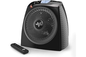 Vornado TAVH10 (2025) Space Heater with Remote for Home, Fan Only Option, Digital Display with Adjustable Thermostat, Advanced Safety Features, Timer, Auto Climate Control, Heater for Bedroom, Black
