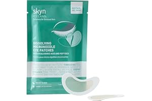 skyn ICELAND Dissolving Microneedle Under Eye Patches with 39% Hyaluronic Acid and Peptides, No Slip Overnight Eye Mask for Fine Lines, Wrinkles and Firming, Vegan, All Skin Types, 1 Pair