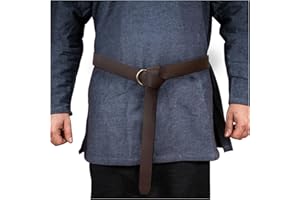 HiiFeuer Medieval PU Leather Ring Belt, Retro Renaissance Rivets Belt for LARP, Ren Faire & Parties