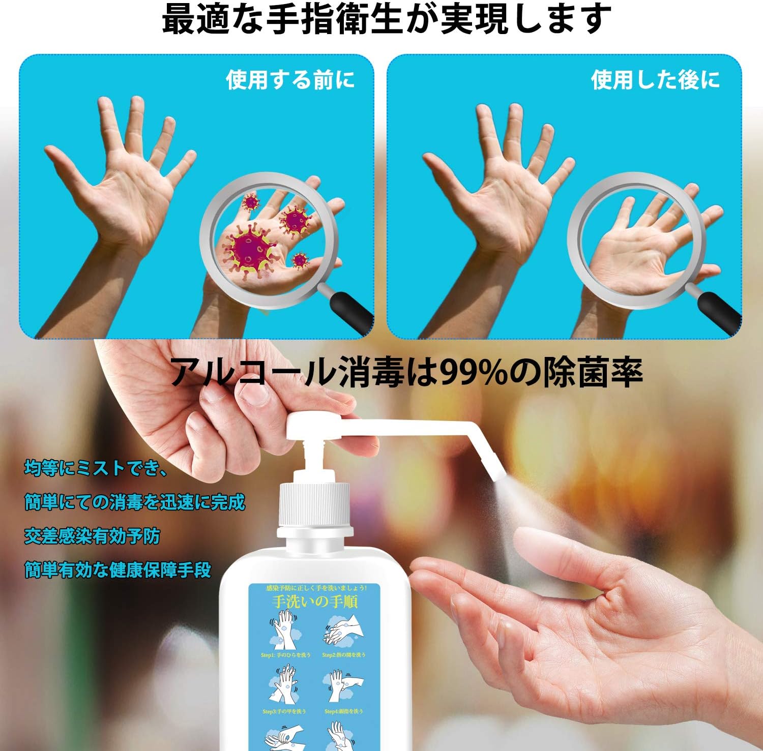 Amazon Prolife スプレーボトル アルコール対応 霧吹き 500ml Hdpe 遮光 噴霧器 置き型 手指消毒用 手圧ボトル 詰め替えボトル 3個セット デザイン1 Prolife コスメ用詰替え容器 通販 Amazon Prolife スプレーボトル アルコール対応 霧吹き 500ml Hdpe 遮光 噴霧器 置き型 手指消毒用 手圧ボトル 詰め替えボトル 3個セット デザイン1 Prolife コスメ用詰替え容器 通販