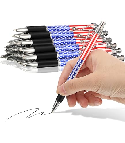 thumbnail image 2 of 64 Pcs American Ballpoint Pen USA Patriotic Themed 1.0 Mm Black Ink Flag 2 of 12