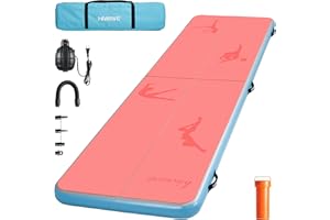 Hiwave Inflatable Air Gymnastics Tumbling Mat, Training Mats for jumps and training tricks,118/157"x 39"x1.9" Size Anti-slip Gym Mat