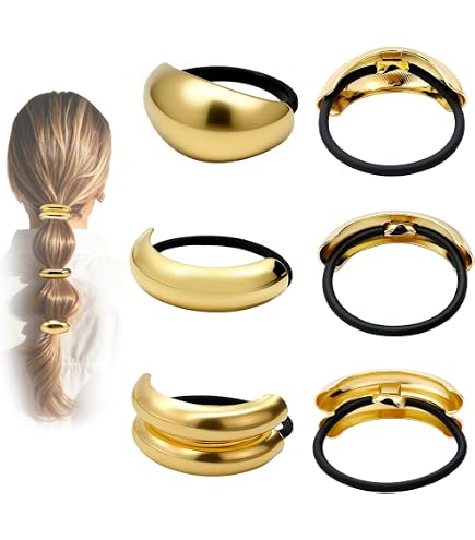 Amazon.com: Oribe Geometric Gold Plated Metal Pony : Beauty  display picture 3