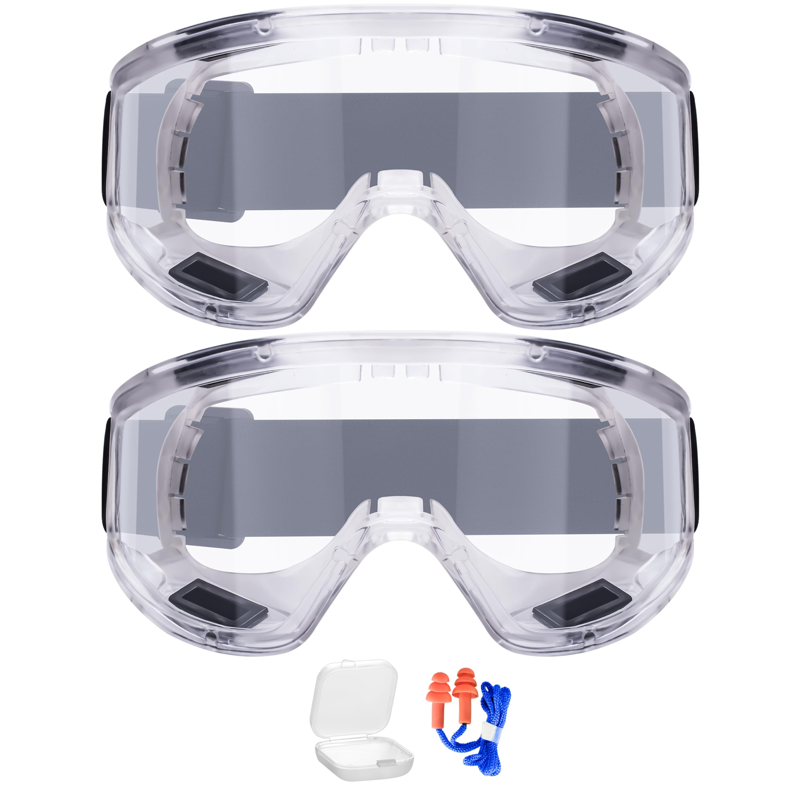Photo 1 of AirGearPro Vision-1000 Anti-Fog Safety Goggles | Impact Resistant Protective Goggles | ANSI Z87.1 Work Goggles for Painting, Sanding, Dust, Woodworking, Construction, Chemistry, Laboratory (2 Pack)