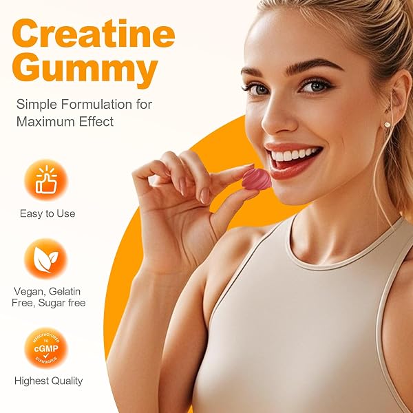 SUPERANT CREATINE MONOHYDRATE GUMMIES FOR MEN & WOMEN, 1.5G OF CREATINE PER GUMMY, BOOST FOCUS, STRENGTH, AND ENDURANCE, VEGAN, GLUTEN-FREE, NON-GMO, 90 GUMMIES
