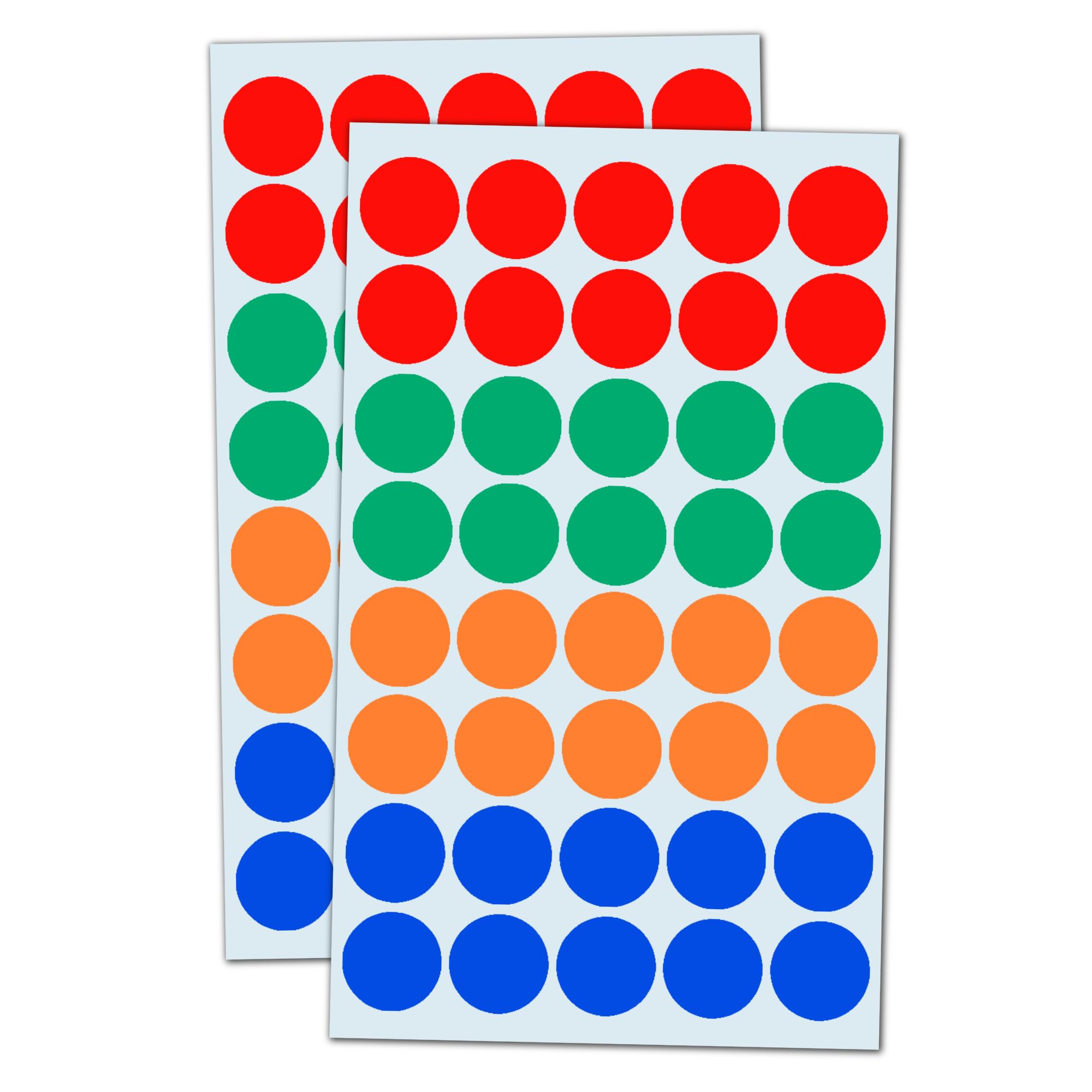 2000 Pieces - 2cm Coloured Dot Stickers, Sticky Dots Labels, 4 Assorted Colours