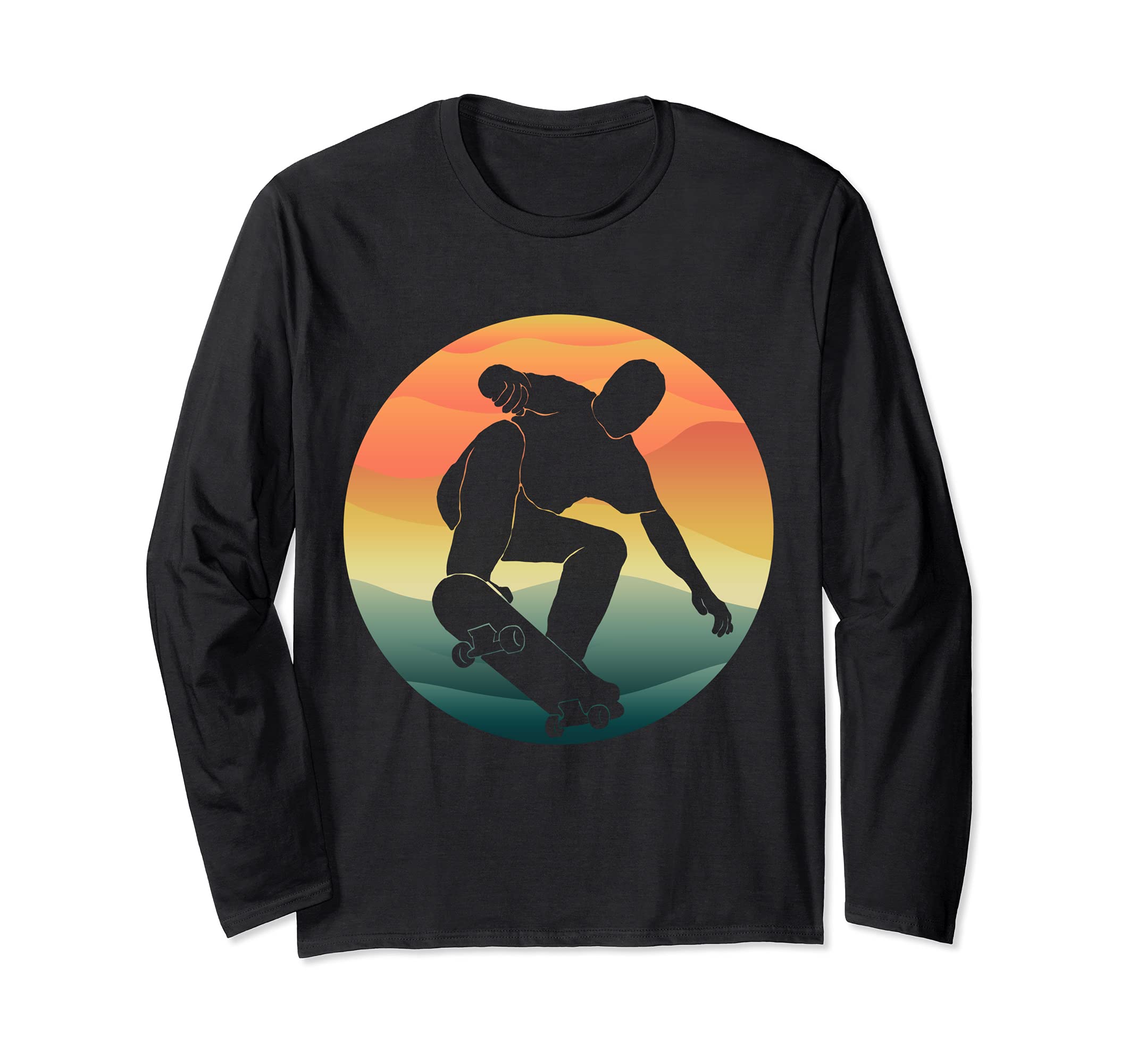 Skateboarding Vintage Retro Skate Lover Funny Skating Long Sleeve T-Shirt