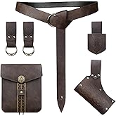 EpicCos 6 PCs Renaissance Belt Costume Accessories Pouch Skirt Sword Frog Viking Horn Belt Holster