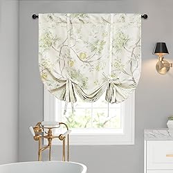 Leeva Green Tie Up Valances Curtains for