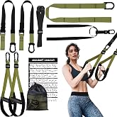 Home Resistance Training Kit with Adjustable Suspension Straps for Workouts | Home and Outdoor Full-Body Strength Training with Heavy-Duty Straps | Door Anchor, Handles, Carry Bag and Exercise Guide