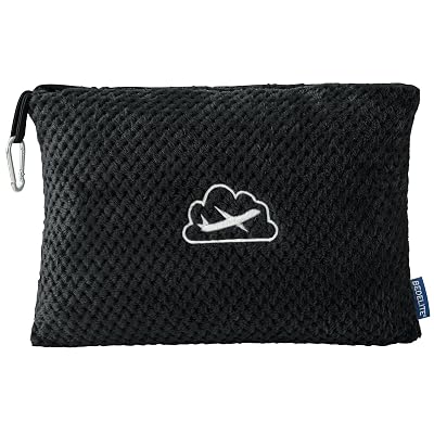 BEDELITE Travel Blanket with Bag, Ultra-Soft Jacquard Fleece Blanket with Luggage Sleeve & Backpack Clip, Airplane Blanket Travel Essentials, Black