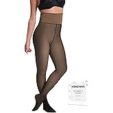 HONENNA High Waist Illusion Translucent Fleece Lined Tights, Winter Thermal Tights for Women, medias térmicas mujer