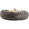 Best Friends by Sheri The Original Calming Donut Cat and Dog Bed in Lux Fur, Machine Washable, High Bolster, Multiple Sizes S