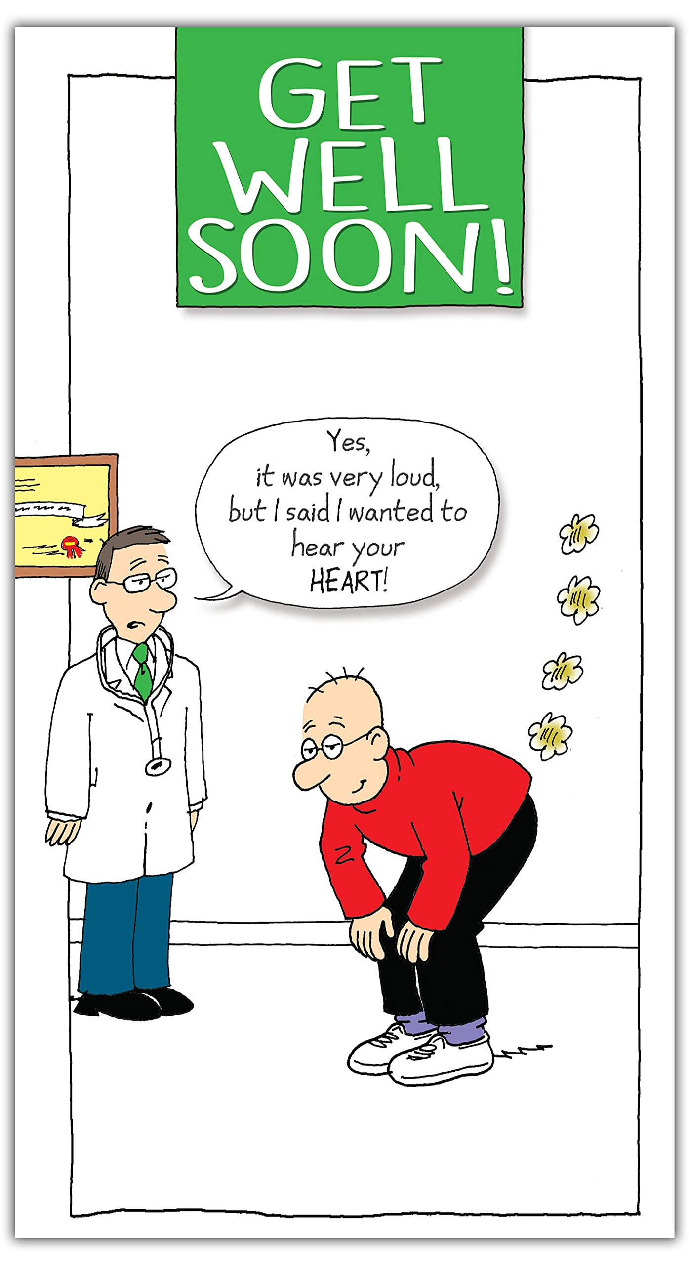 Funny Get Well Soon Card, Heart, Get Well, Funny, Humour, Greetings Card.