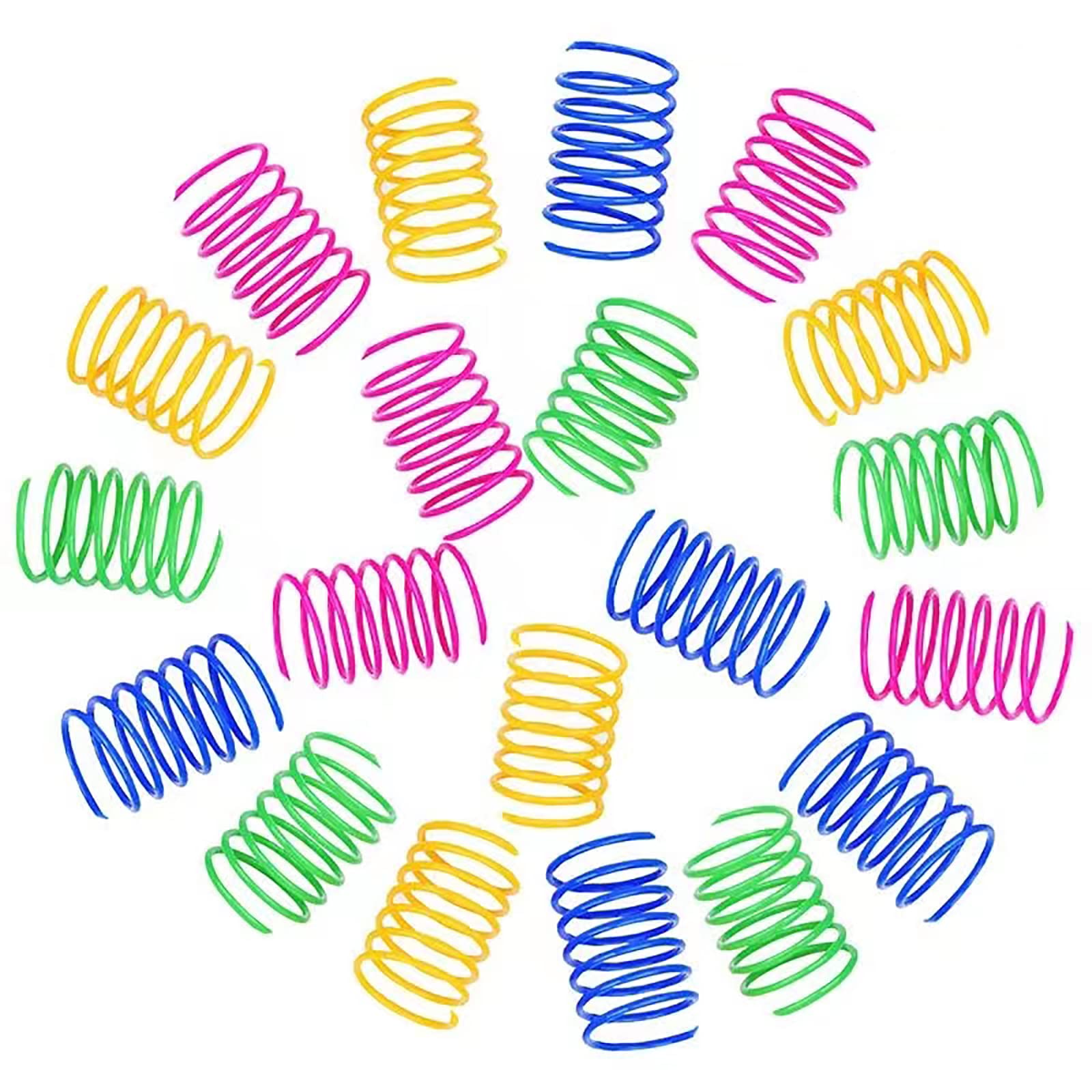 Xzhixiao 20 Pcs Cat Spring Toys Plastic Coil Spiral Springs Kitten Colorful Spring Cat Toy Pet Interactive Toys Elastic Cat Spiral Springs for Active Healthy Play Kitten Toys