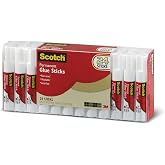 Scotch MMM600824S Permanent Glue Stick (Pack of 24), Clear
