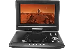 Yoidesu Portable DVD Player, Swivel Remote Screen with 1080p HD 3D Playback, Dual Speakers, USB Input & AV Output, with Built