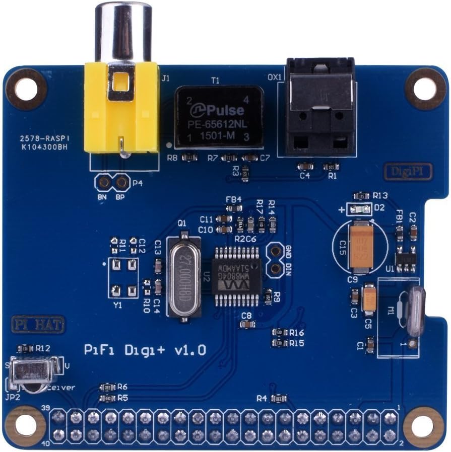 DollaTek HIFI DiGi+ Digital Sound Card I2S SPDIF Optical Fiber RCA for Raspberry Pi 3 2 model B B+