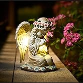 ONTALA Solar Fairy Garden Decor for Outside Prayed Angel Sculptures Home Decoration, Solar Powered Angel Garden Statues for Outdoor Patio Yard Ornaments, Unique Gifts for Mom Grandma Wife