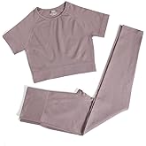 Workout Sets for Women Two Piece Outfits Seamless High Waist Leggings Yoga Crop Tops Athletic Sports Gym Sets