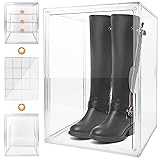 Shoe Boxes Large Clear Stackable Boot Boxes with