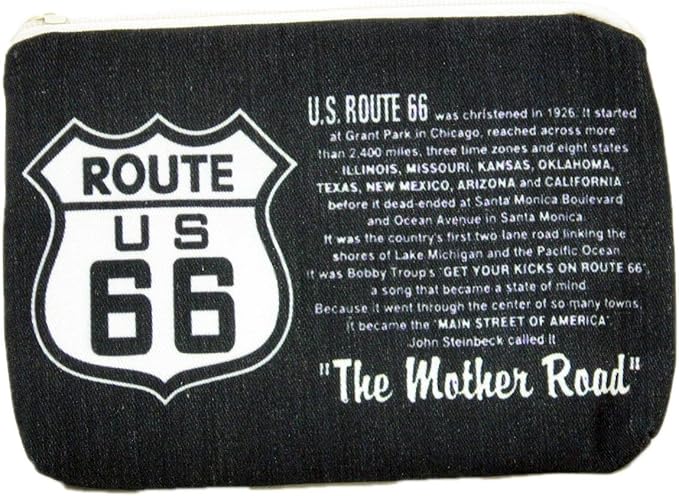 Amazon Co Jp アメリカンポップな綿製ポーチ コットンプリントポーチ アメリカン雑貨 アメ雑 メンズ系 66 Black 服 ファッション小物