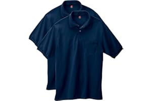 Hanes Men's Short Sleeve Jersey Pocket Polo (Pack of 2)