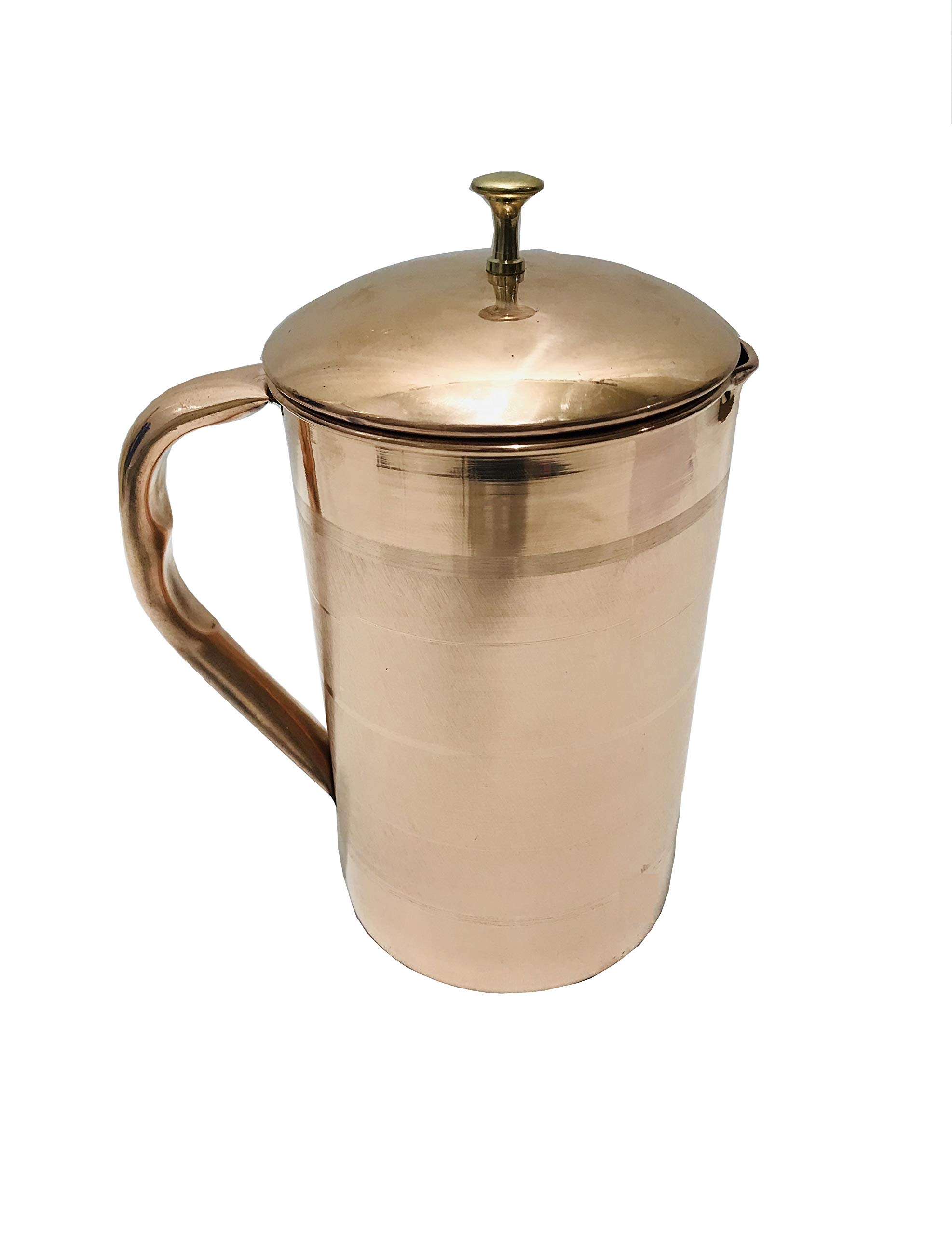 Copper Water Jug storage water Pitcher 51 Oz Ayurvedic Leak Proof Copper Vessel for Drinking Water & Serving For Health Benefits, Hotel, Yoga,Diwali, Christmas Gift1.5 Litre